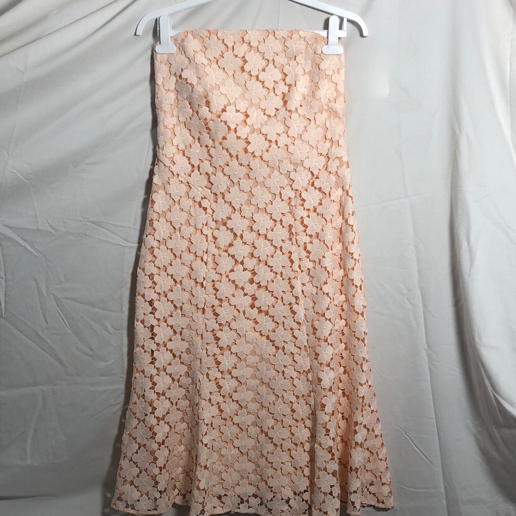 Nwt Shoshanna Midnight Floral Lace Strapless Cocktail Dress